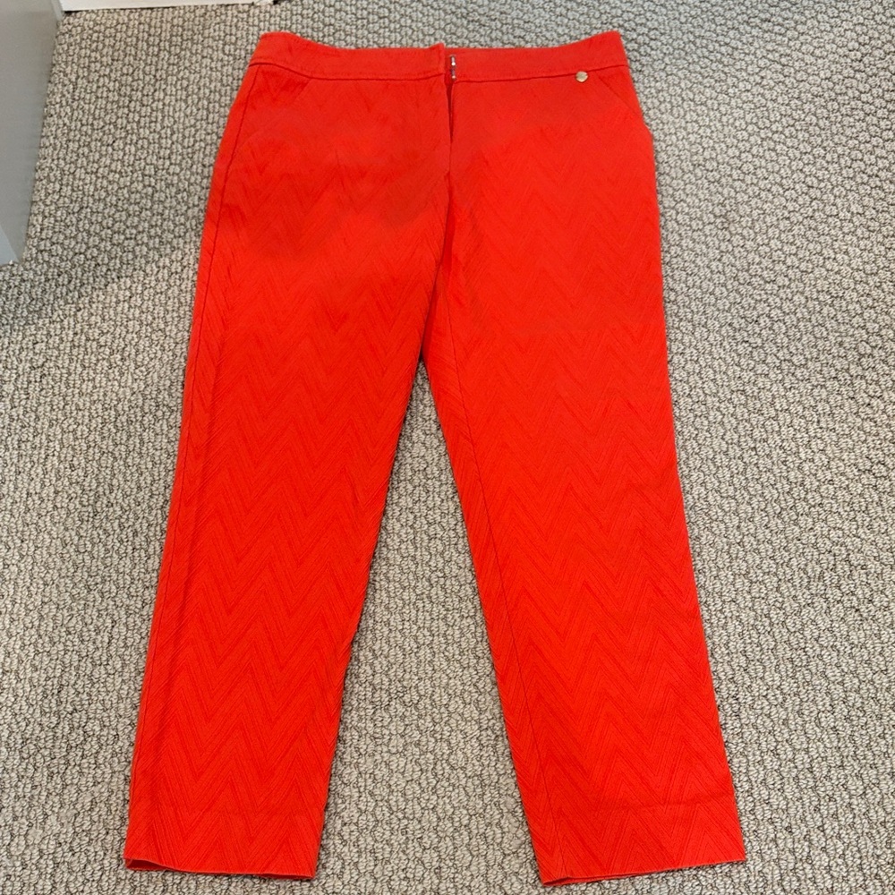 Trina Turk Fiery Orange Zigzag Pants
